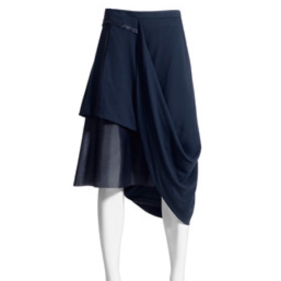 Maison Martin Margiela For H&M Navy Skirt Asymmetric Inside Out Design 6 - Picture 3 of 12